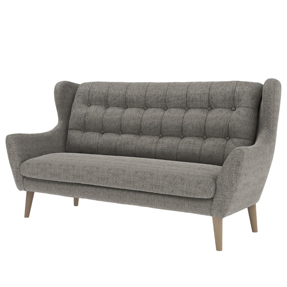 3-Sitzer-Sofa Henry, Dunkelgrau B: 197 cm - Eichefarben/Dunkelgrau, KONVENTIONELL, Textil (197/107/94cm) - Trendmanufaktur