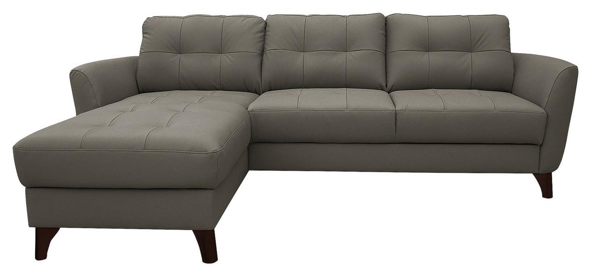 Ecksofa Nordic Schlammfarben S: 168x238 cm - Schlammfarben/Buchefarben, Design, Leder/Textil (168/238cm) - Livetastic