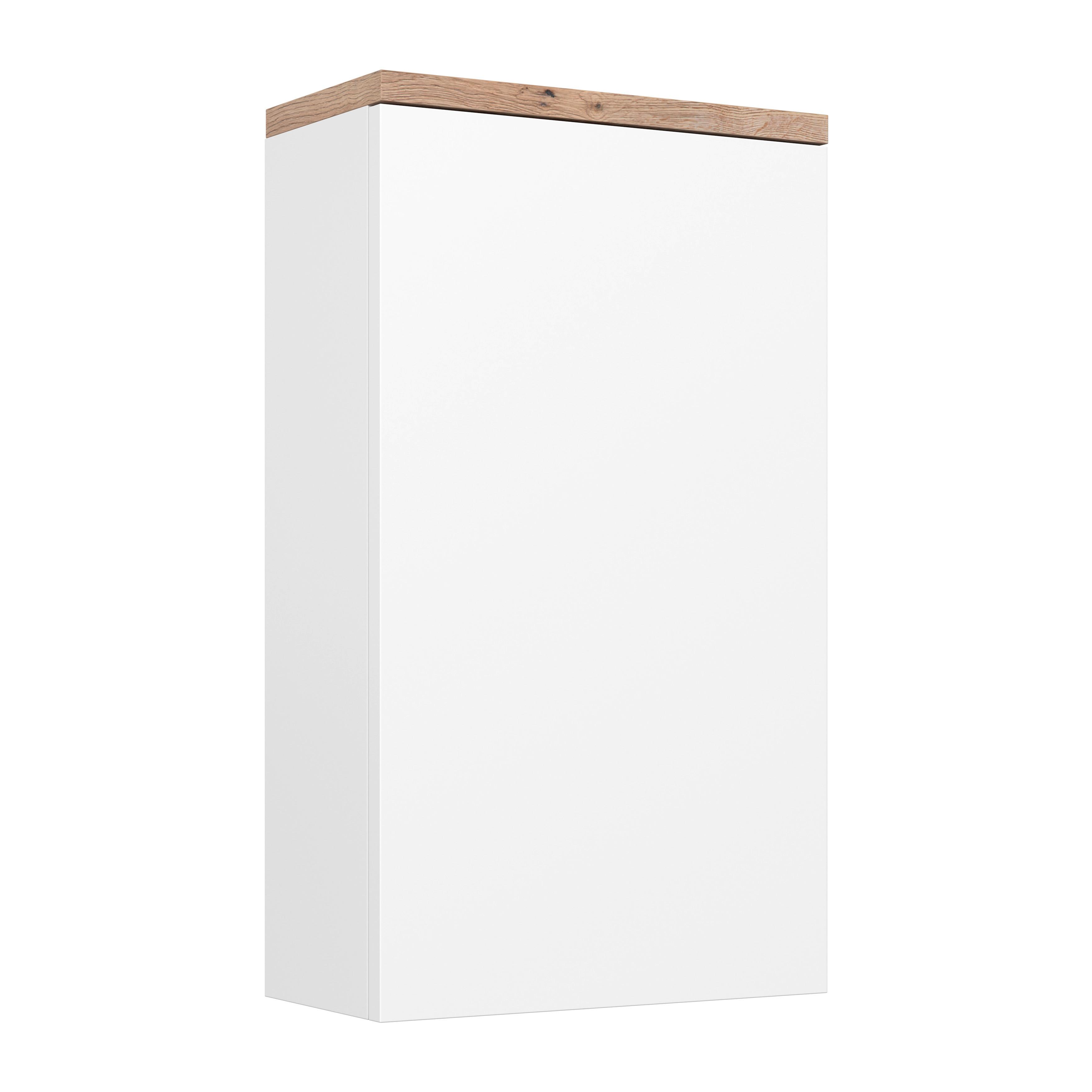Hängeschrank Grifflos Marbella B: 40 cm Weiß/Eiche Dekor - Weiß, MODERN, Holzwerkstoff (40/70/20cm)