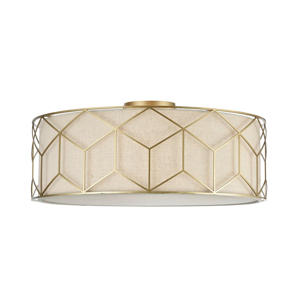 Deckenleuchte Messina - Beige/Goldfarben, Trend, Kunststoff/Textil (57/19/57cm) - MAYTONI
