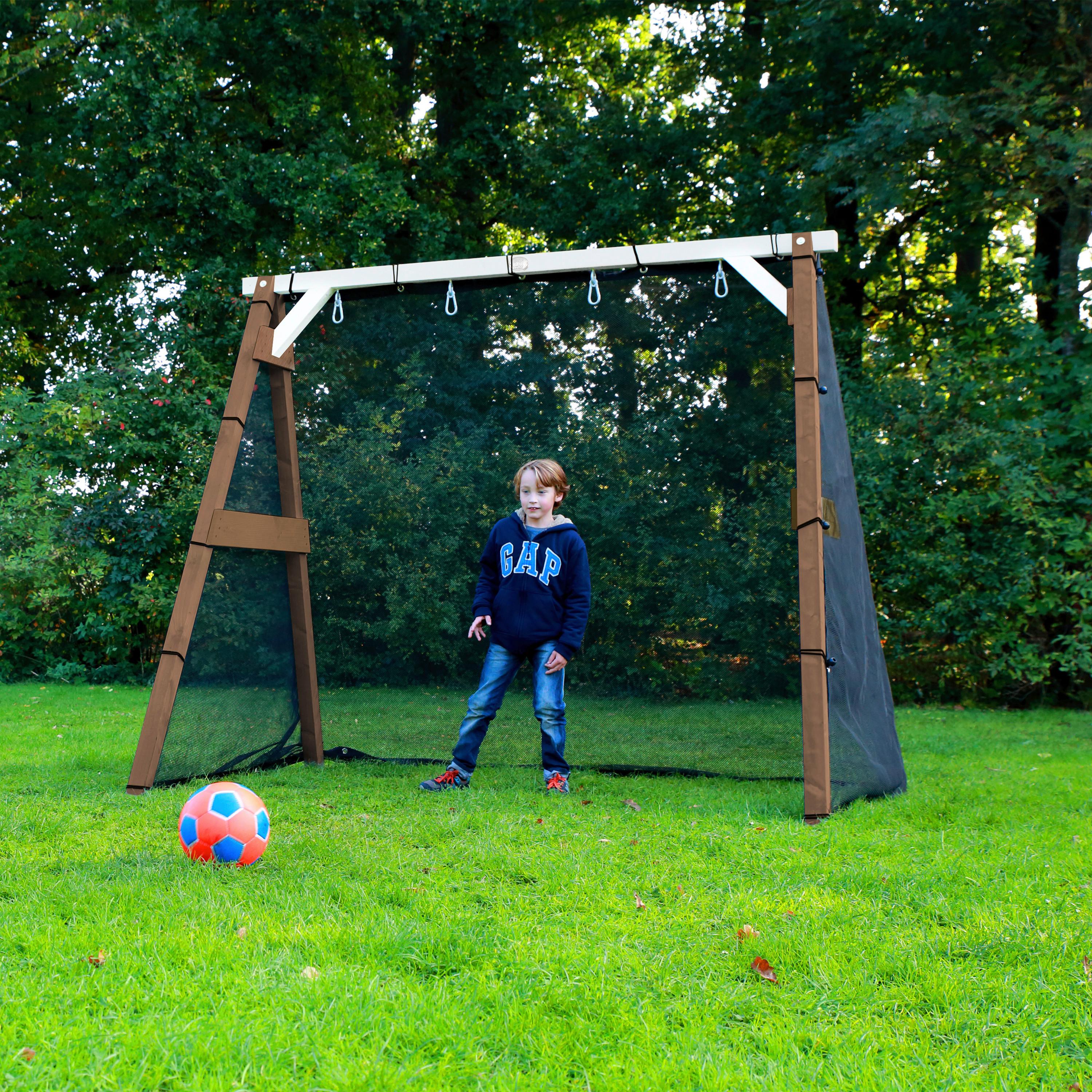 Fußballtor A030.210.03 - Braun/Weiß, KONVENTIONELL, Holz (254/207/160cm) - Ambia Garden