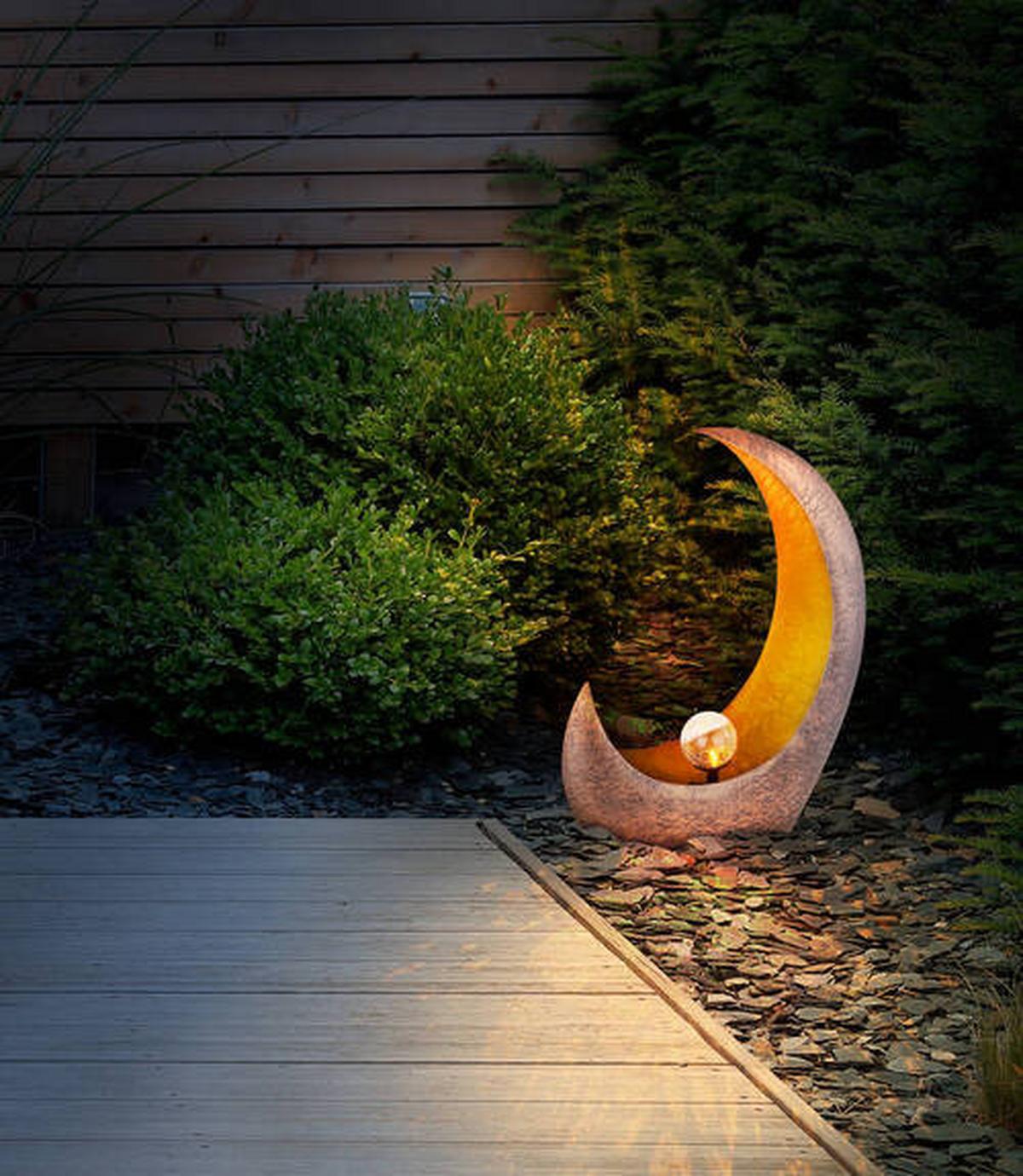 Solarleuchte 36520 - Klar/Messingfarben, Design, Glas/Metall (37,5/13,5/45cm) - Globo