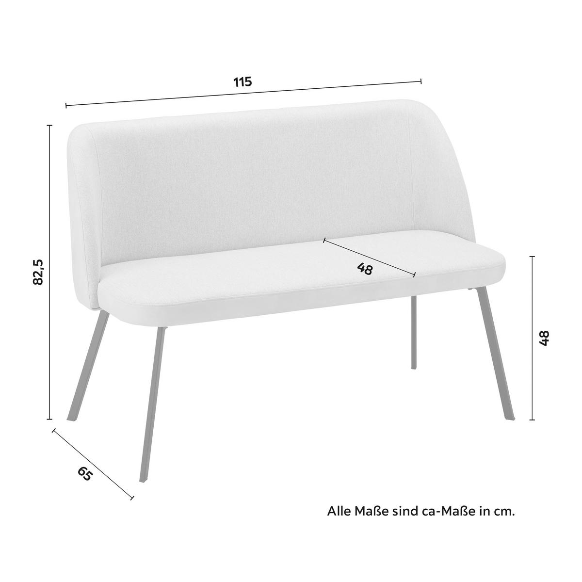 Lavice Danielle béžová - černá/krémová, Moderní, kov/dřevo (115/82,5/65cm) - Bessagi Home