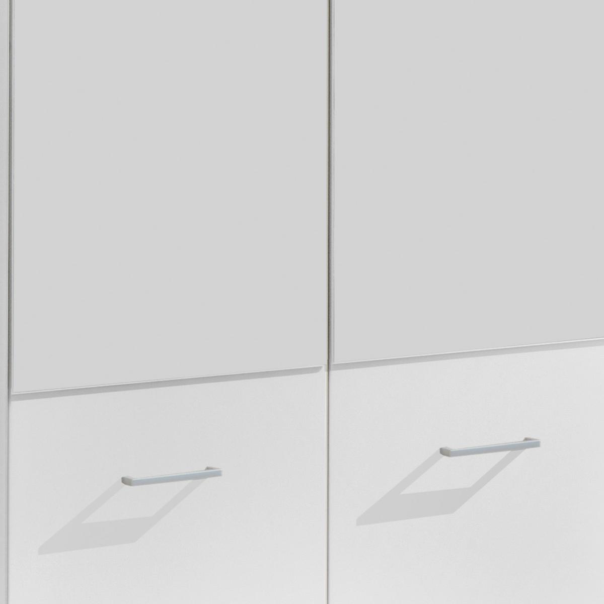 Drehtürenschrank Mit Spiegel + Laden 90cm Imago, Weiß - Weiß, KONVENTIONELL, Glas/Holzwerkstoff (90/199/58cm) - MID.YOU