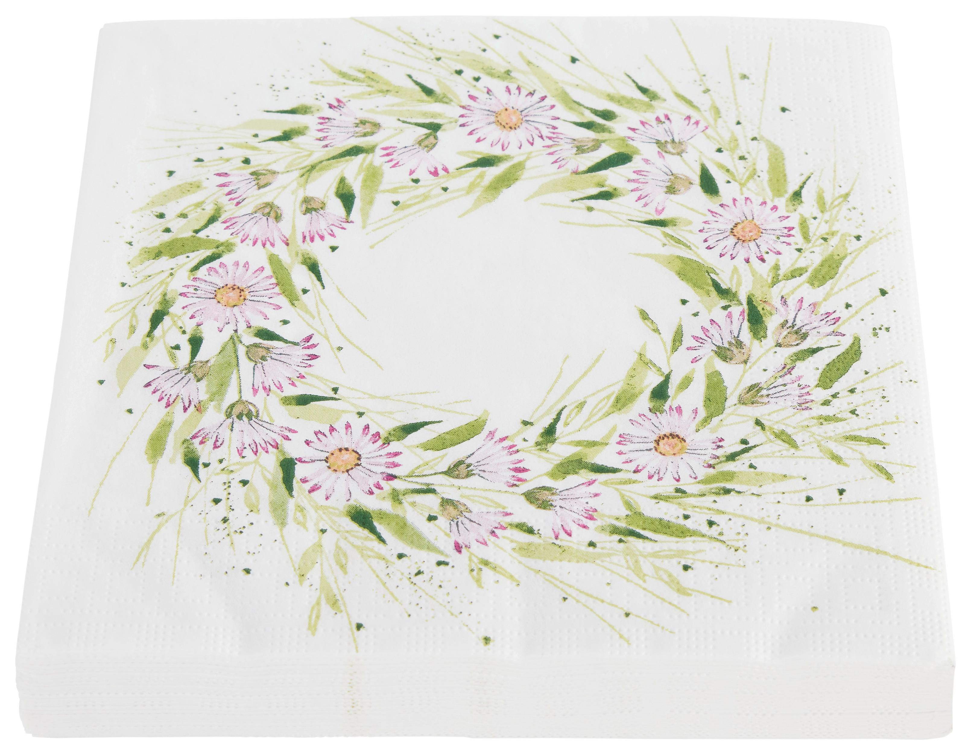 UBROUSEK KAI - bílá/růžová, papír (33/33cm)
