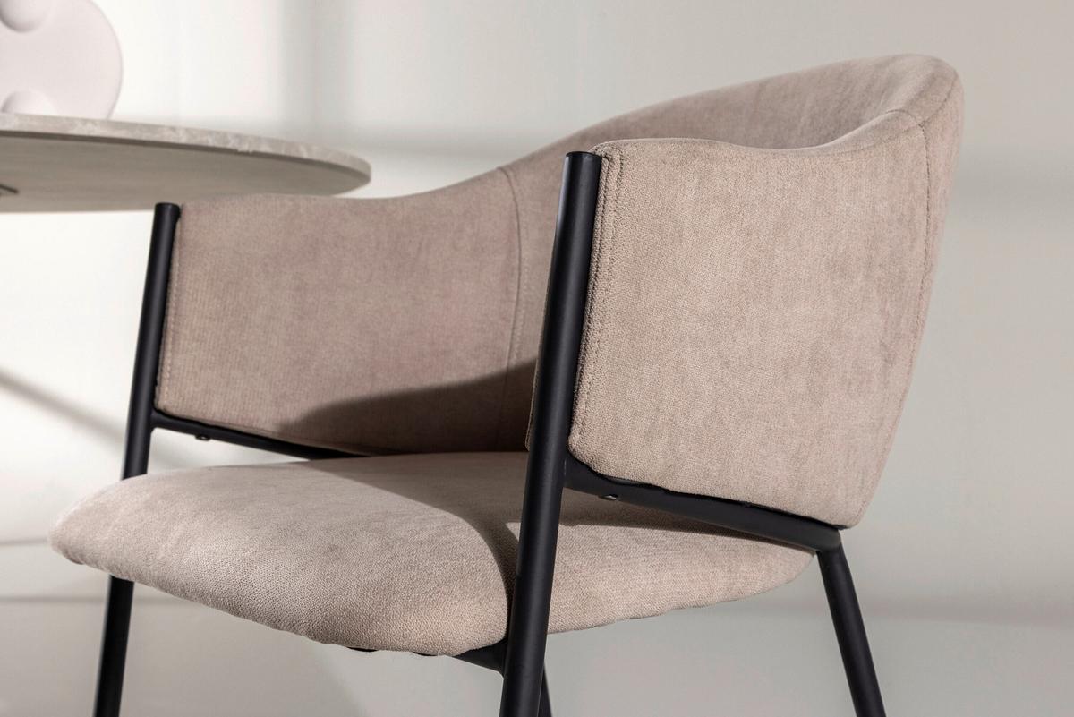 Stuhl Evelina Schwarz/Beige B: 54 cm - Beige/Schwarz, MODERN, Textil/Metall (54/80/62cm) - Livetastic