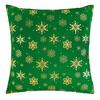 DEKORAČNÍ POLŠTÁŘ SNOWFLAKE - zelená/barvy zlata, textil (45/45cm) - Mömax