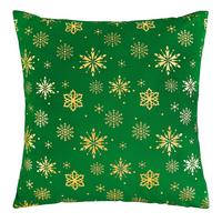 DEKORAČNÍ POLŠTÁŘ SNOWFLAKE - zelená/barvy zlata, textil (45/45cm) - Mömax
