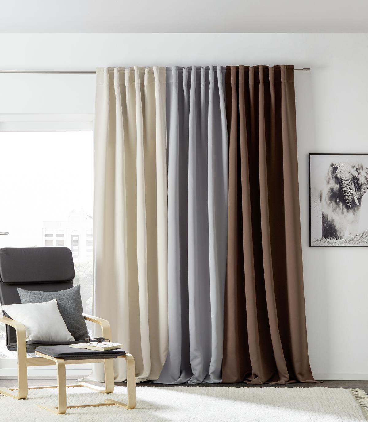 Zatemňovací závěs Ricco, 2 x 140/245cm - šampaňská, textil (140/245cm) - Modern Living
