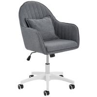 Drehstuhl Palermo Mit Armstützen Dunkelgrau - Dunkelgrau/Weiß, Design, Kunststoff/Textil (59/83-93/68cm) - Livetastic