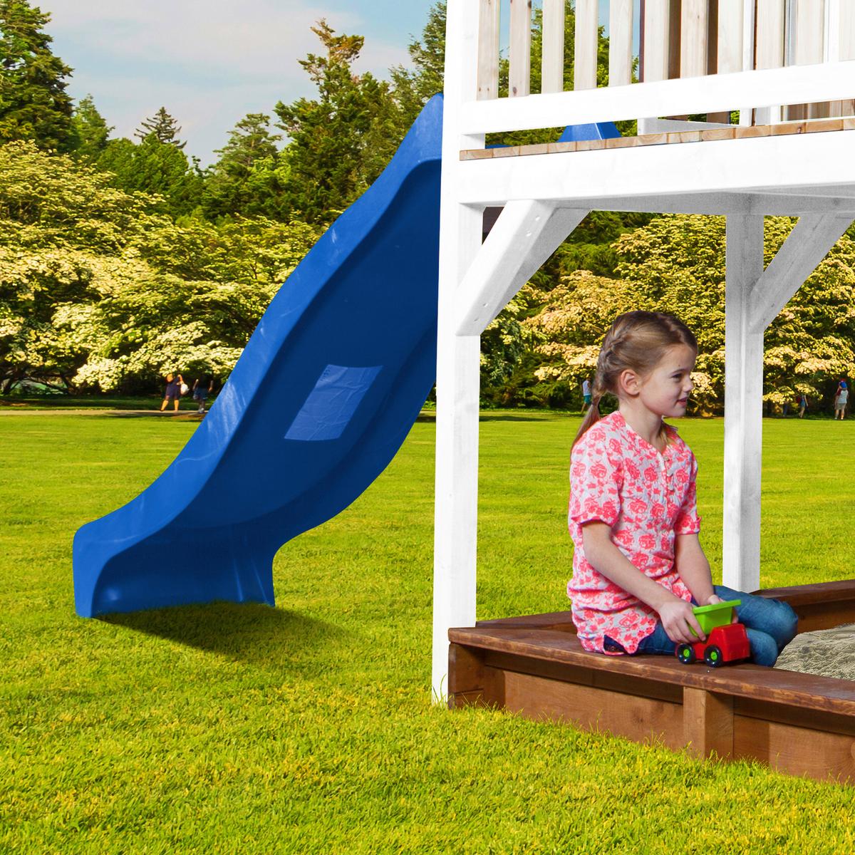 Spielturm A030.151.31 - Blau/Braun, KONVENTIONELL, Holz (377/291/255cm) - Ambia Garden