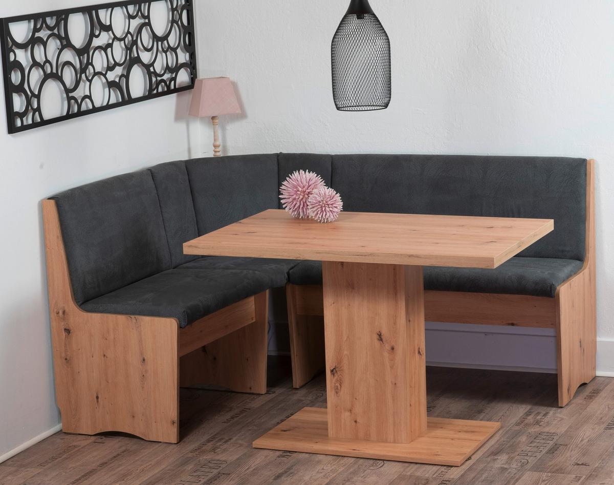 Eckbankgruppe Duisburg Olduar Titanic Grau/eiche D. B: 165cm - Eiche Artisan/Grau, KONVENTIONELL, Holz/Holzwerkstoff (165/89/125cm) - MID.YOU