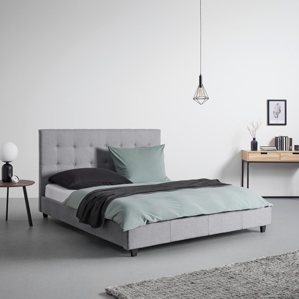 Manželská postel Frederico, 180x200, světle šedá - černá/světle šedá, Moderní, dřevo/kompozitní dřevo (180/200cm) - Bessagi Home