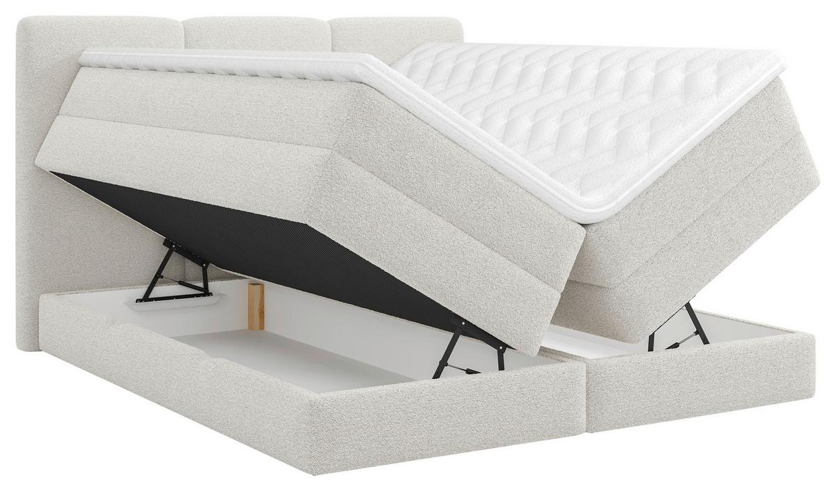 Boxspringbett mit Topper & Bettkasten 180x200 Castel - Schwarz/Weiß, MODERN, Holz/Holzwerkstoff (180/200cm) - MID.YOU