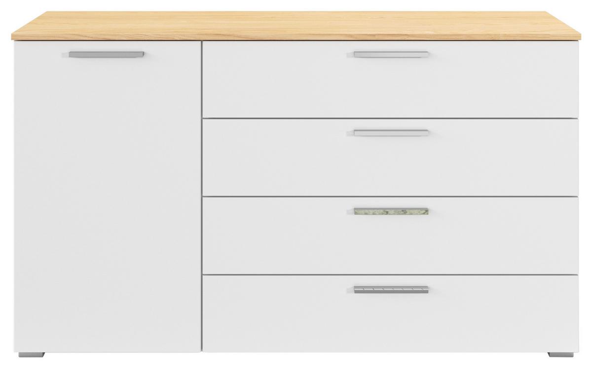 Kommode Calisto - Eichefarben/Weiß, KONVENTIONELL, Holzwerkstoff (140/81/42cm) - James Wood