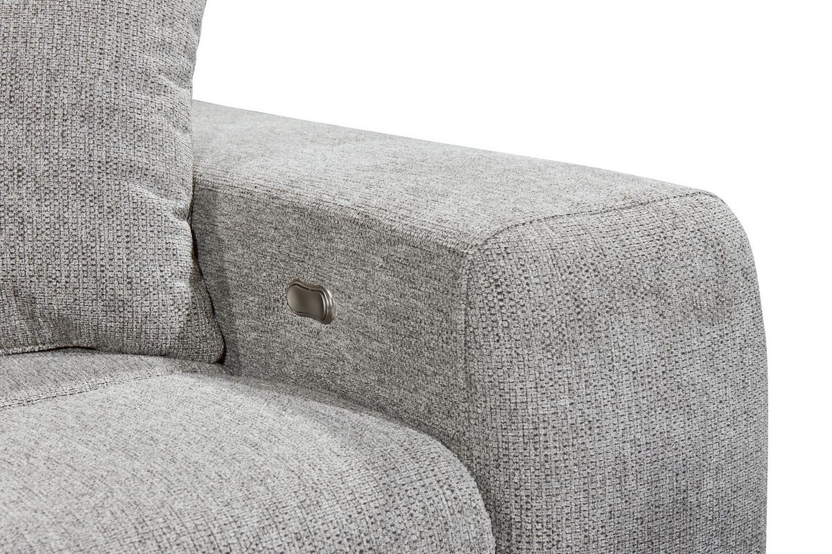 Ecksofa Sydney Hrellgrau S: 172/268 cm - Hellgrau/Schwarz, KONVENTIONELL, Textil (172/268cm) - MID.YOU