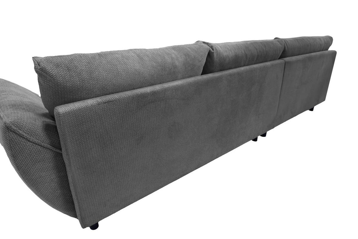 Ecksofa Biarritz, Anthrazit Schenkel: 205x324 cm - Anthrazit/Silberfarben, Design, Textil (205/324cm) - Livetastic