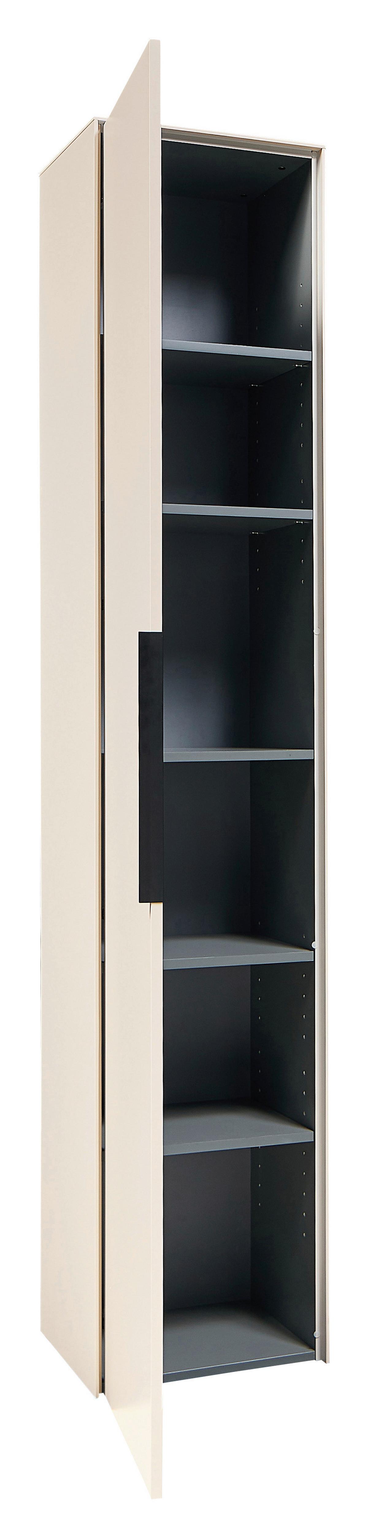 Hochschrank Vaduz Kaschmir, B: 38cm - Kaschmir/Schwarz, Trend, Holzwerkstoff (38/192/30cm)