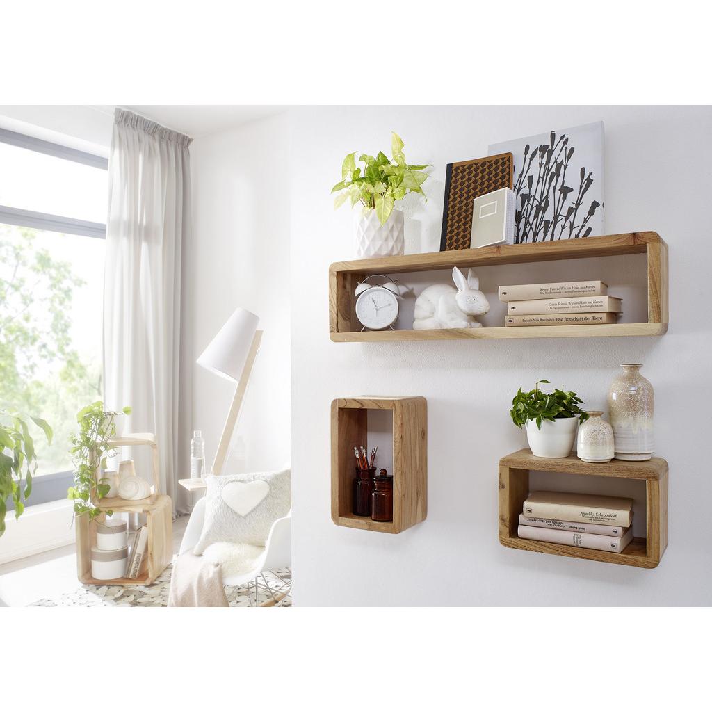 Wandregalset 3er-set Boha 80 Cm Akaziefarben Massiv