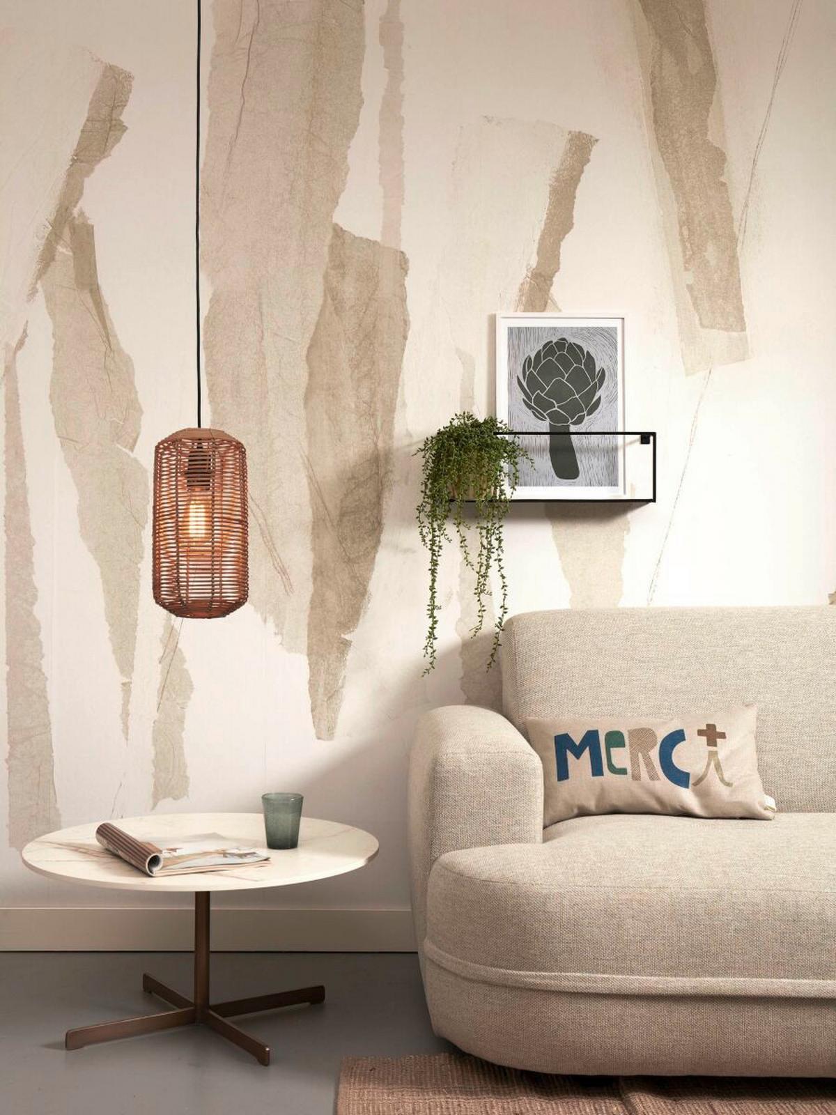 Hängeleuchte Tanami/H35/N - Naturfarben, Trend, Holz (18/18/35cm) - Good & Mojo