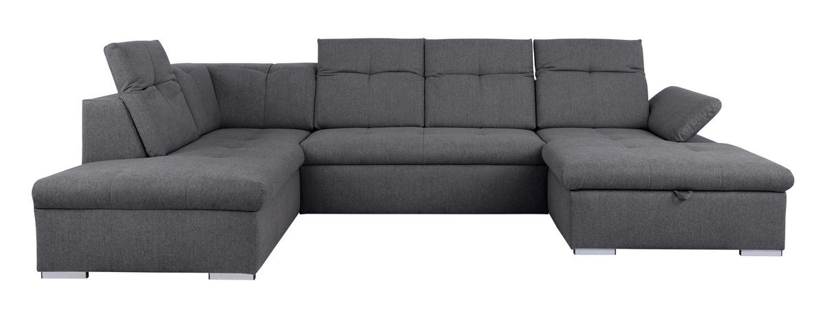 Wohnlandschaft Ramzes Dunkelgrau U: 215x328x173 cm - Dunkelgrau/Beige, Design, Textil (215/328/173cm) - MID.YOU