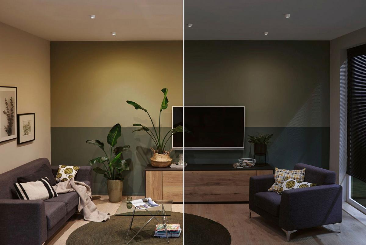 Deckenleuchte Ø 6,8 Cm 1-Flammig, Dimmbar - Schwarz/Weiß, Basics, Metall (6,8/4,5cm) - Paulmann