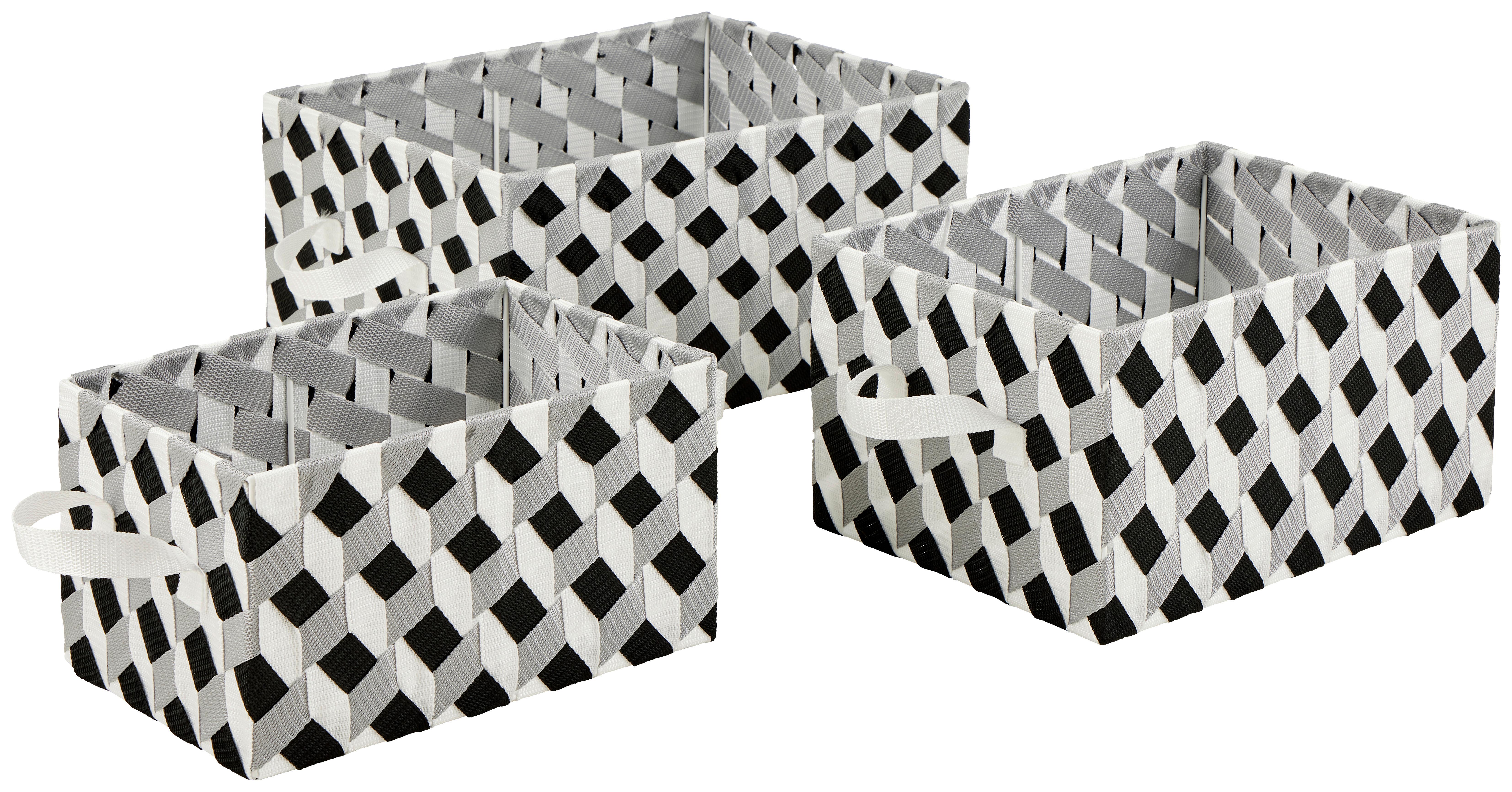 Korb Barbara - Schwarz/Weiß, Basics, Kunststoff/Metall (41/20/31cm) - Luca Bessoni