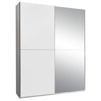 Schwebetürenschrank Mit Spiegel 170cm Starter, Weiß Dekor - Klar/Eichefarben, Design, Glas/Holzwerkstoff (170/195/59cm) - P & B