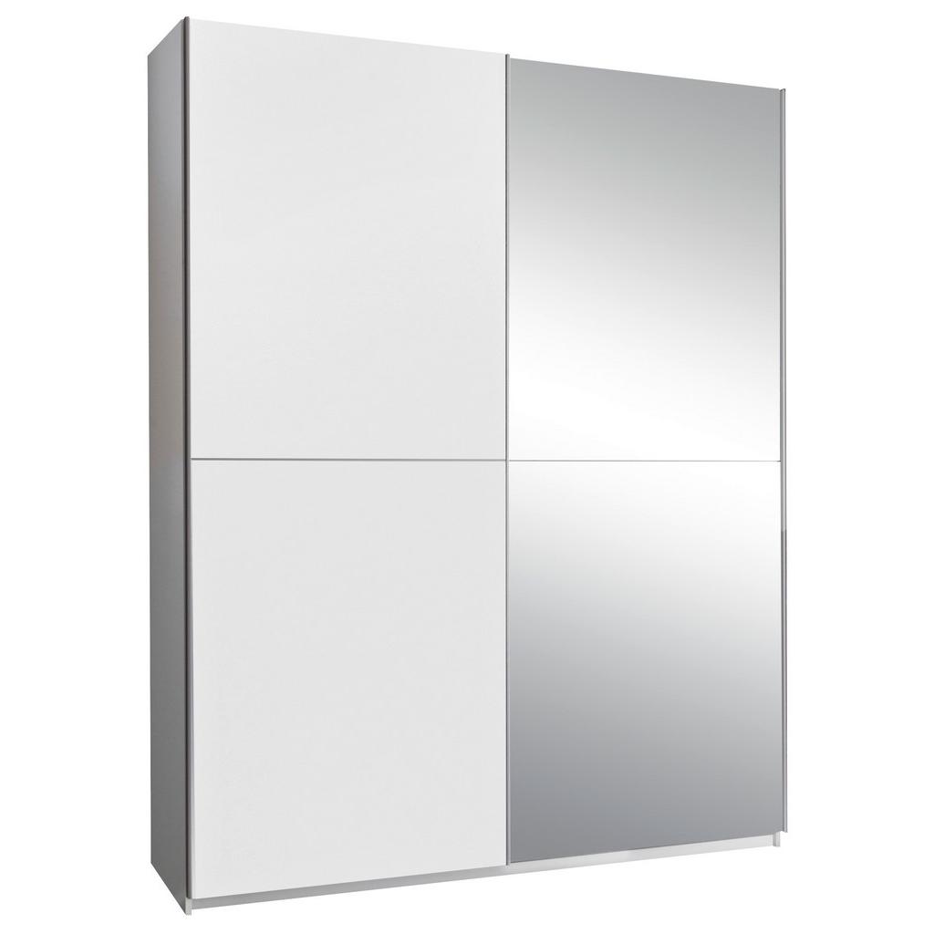 Schwebetürenschrank Mit Spiegel 170cm Starter, Weiß Dekor