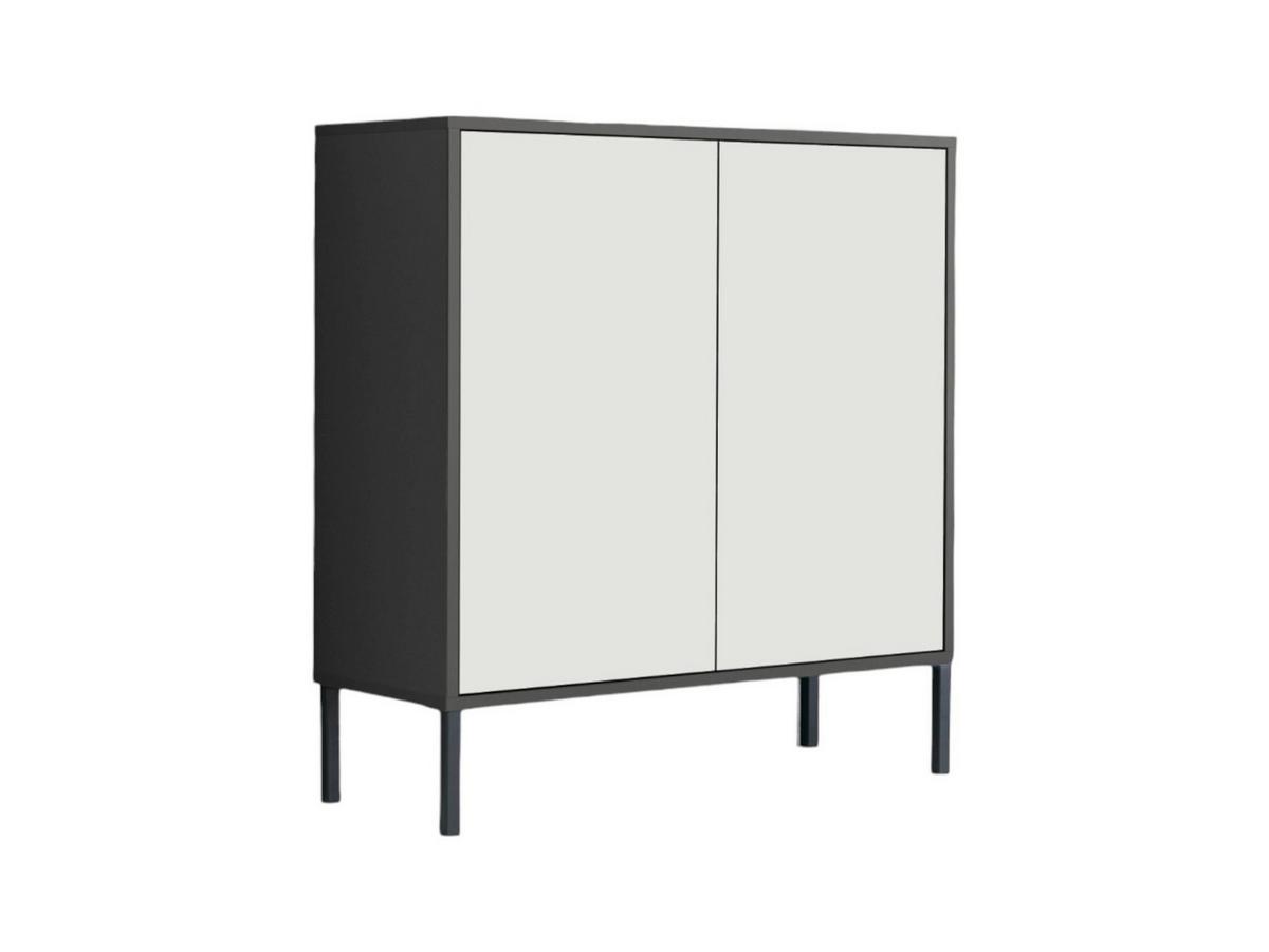 Kommode 79 cm Mailand Typ 4 + Mf, Weiß - Anthrazit/Weiß, MODERN, Holzwerkstoff (79/86/33cm) - MID.YOU