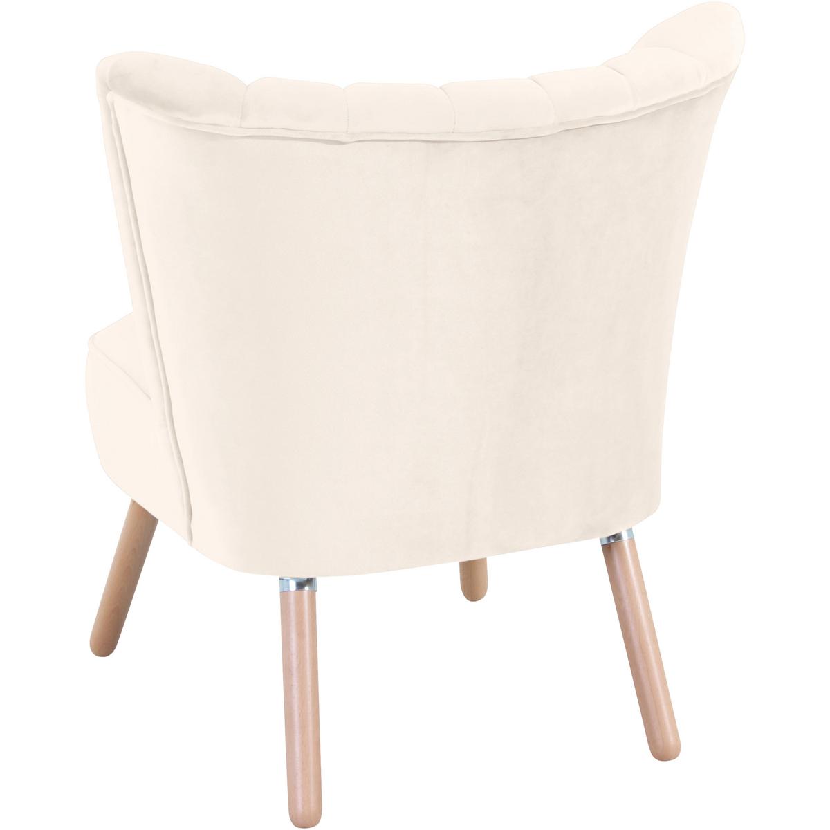 Polsterstuhl Alessandro Creme, Holz-Beine - Buchefarben/Creme, Design, Textil (70/80/66cm) - Max Winzer