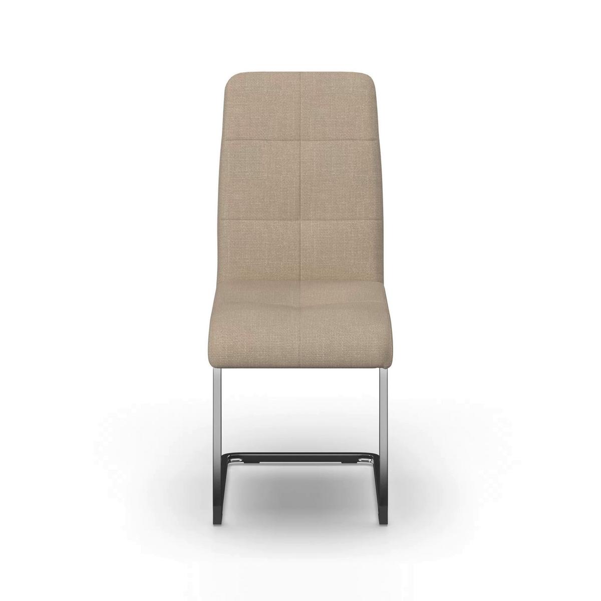 HOUPACÍ ŽIDLE LUCIE - krémová/barvy niklu, Moderní, kov/textil (43/99/60cm) - Bessagi Home