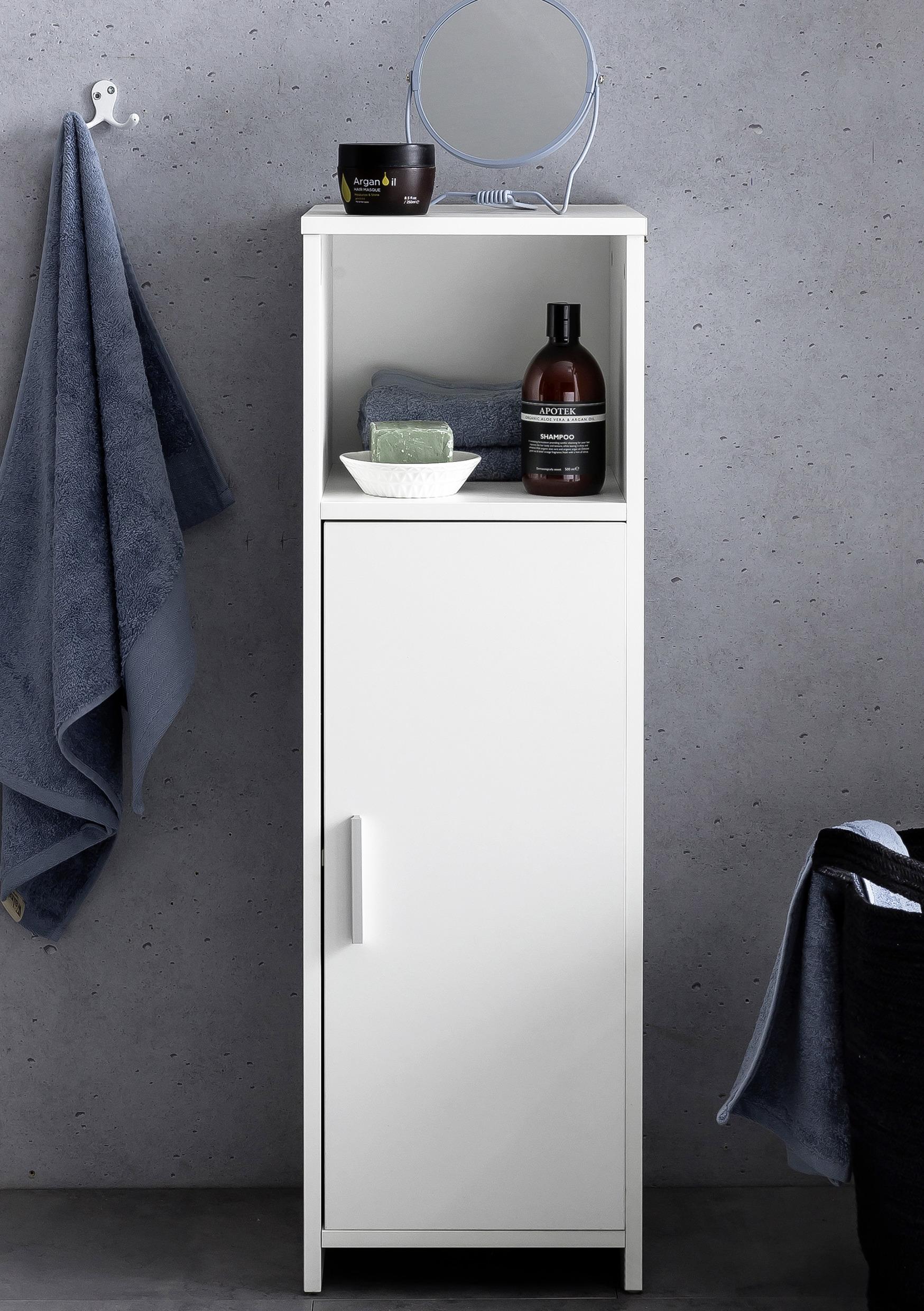 Seitenschrank WL5.753 in Weiß mit Alu-Griffleiste