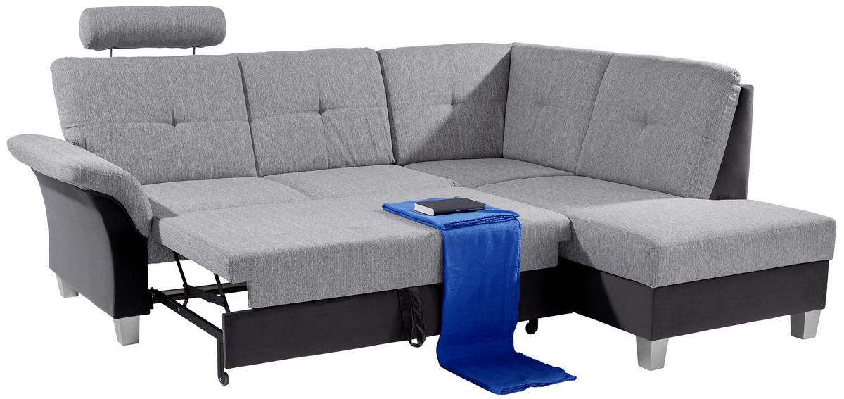 Sarokkanapé Portland - világosszürke/grafitszürke, Konventionell, textil (245/196cm) - Ondega