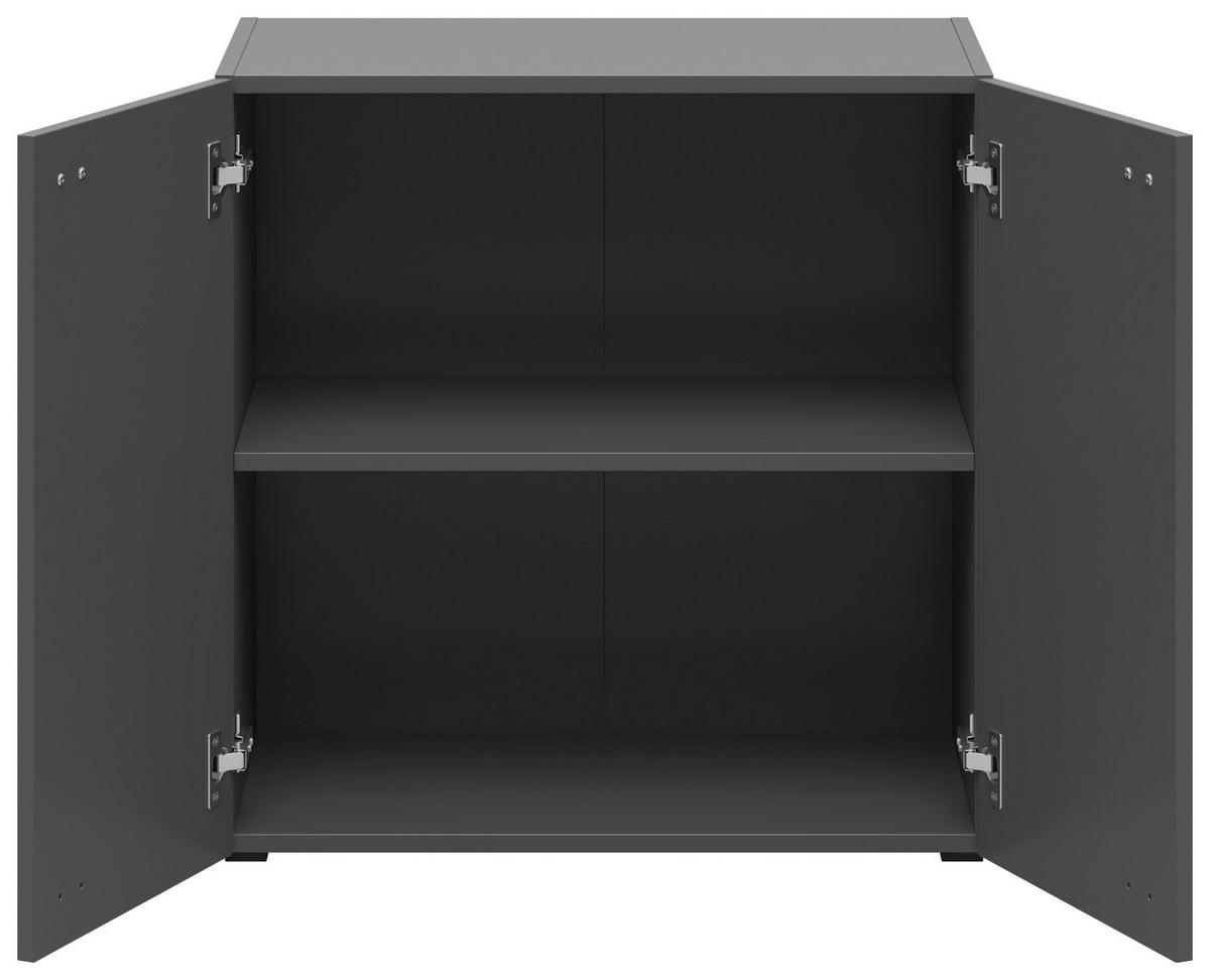 Kommode 64 cm Sixty-Four ,graphitfarben - Schwarz/Graphitfarben, Trend, Holzwerkstoff (64/64/35cm)