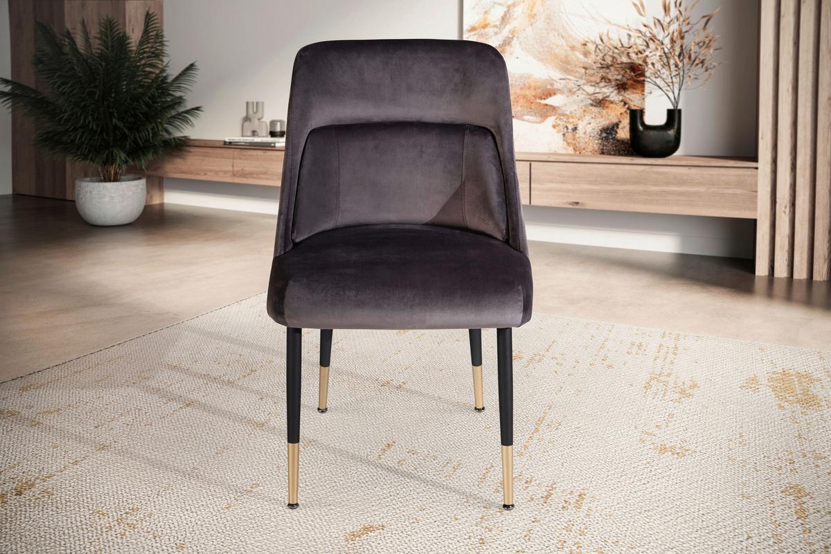 Stolička sivá/zlatá - čierna/sivá, Design, kov/textil (49/85/56cm) - Livetastic