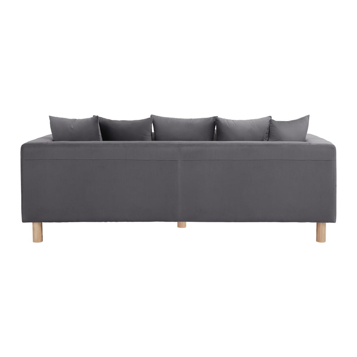 Pohovka s vankúšmi LENO sivá, zamatová - sivá, Modern, drevo/textil (229/73/112cm) - Bessagi Home