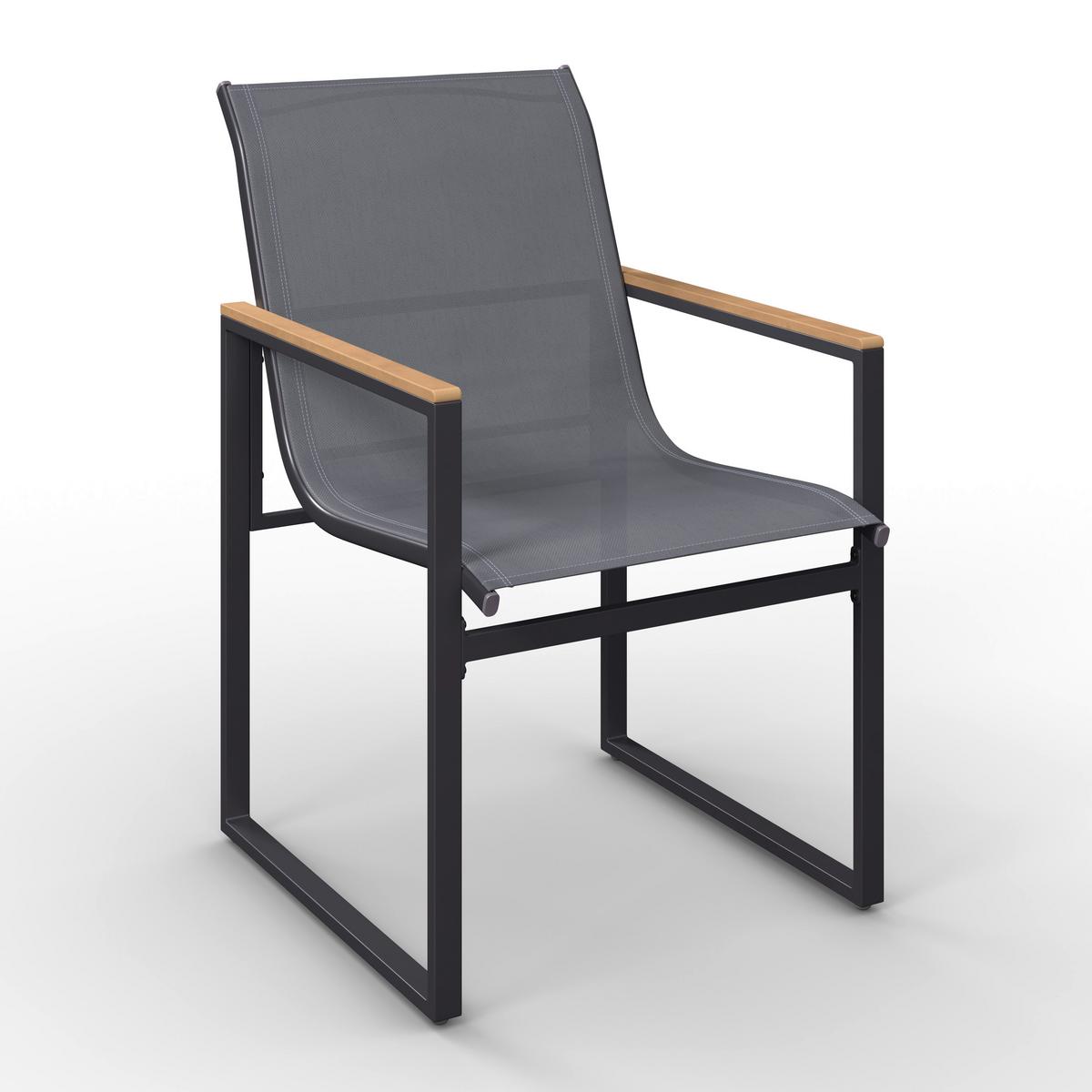 SADA ZAHRADNÍCH KŘESEL MATTEO - šedá/černá, Moderní, kov/textil (56/86/53cm) - Bessagi Garden