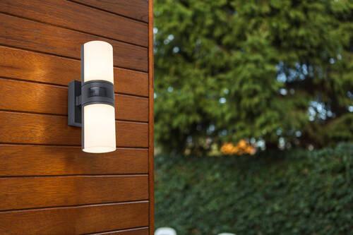 Außenwandleuchte Cyra 15w Kunststoff Metall, Wandmontage - Anthrazit/Weiß, Design, Kunststoff/Metall (7,8/24,5/12cm)