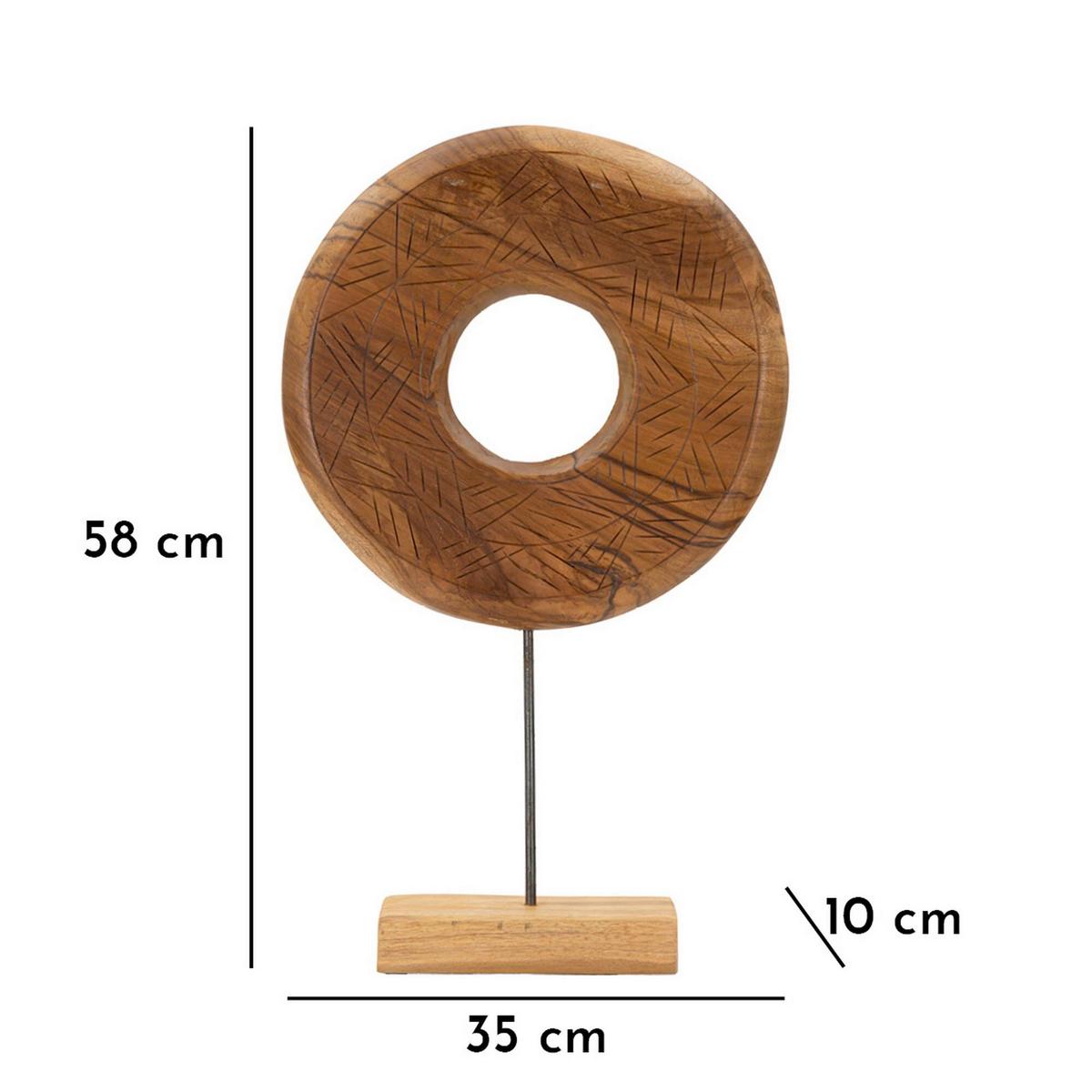 Skulptur Dorat Teak, B: 35 cm - Braun, Basics, Holz (35/58/10cm)