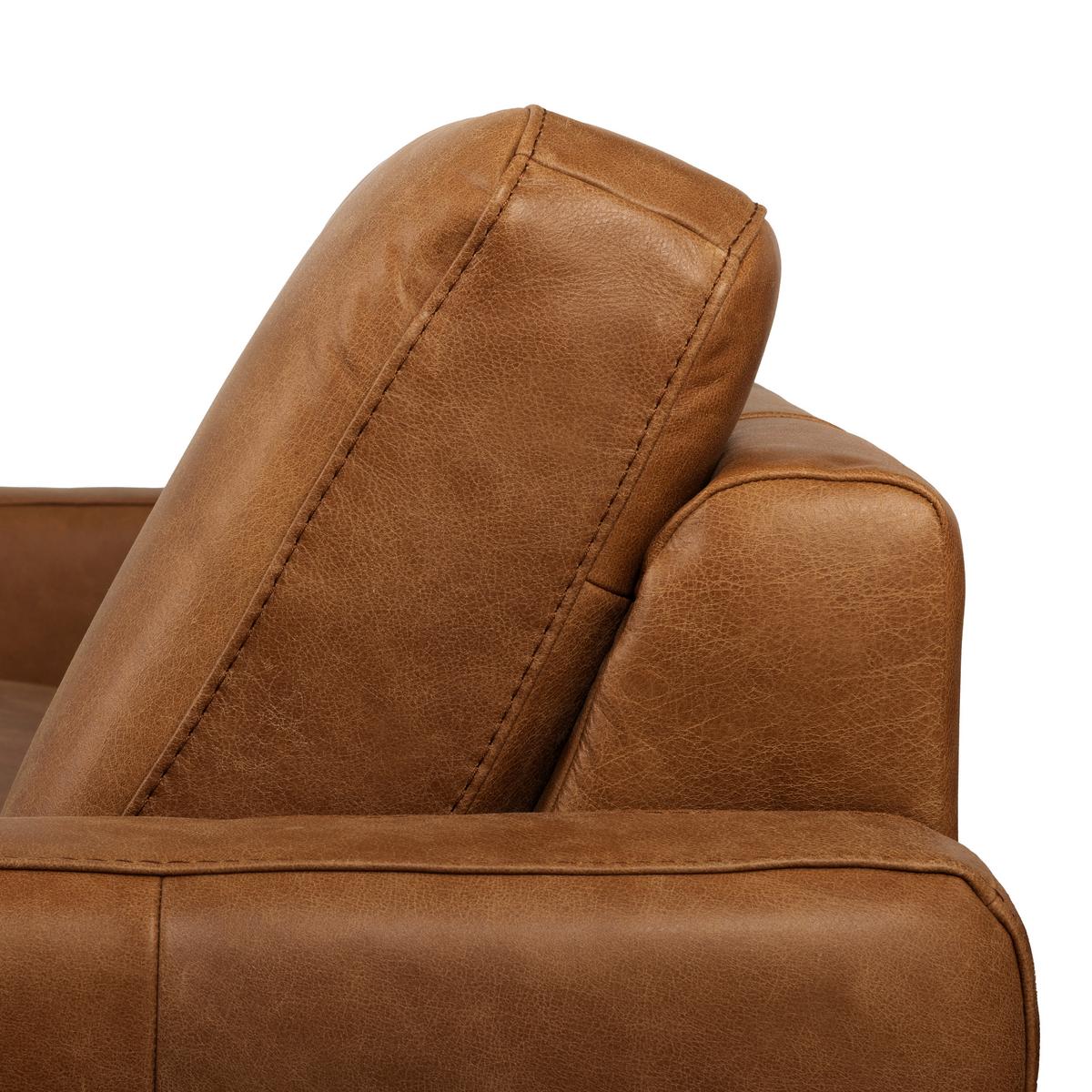 2-Sitzer-Sofa Spring, Cognac 157 cm - Cognac/Schwarzchrom, Design, Leder (157/85/92cm) - Livetastic