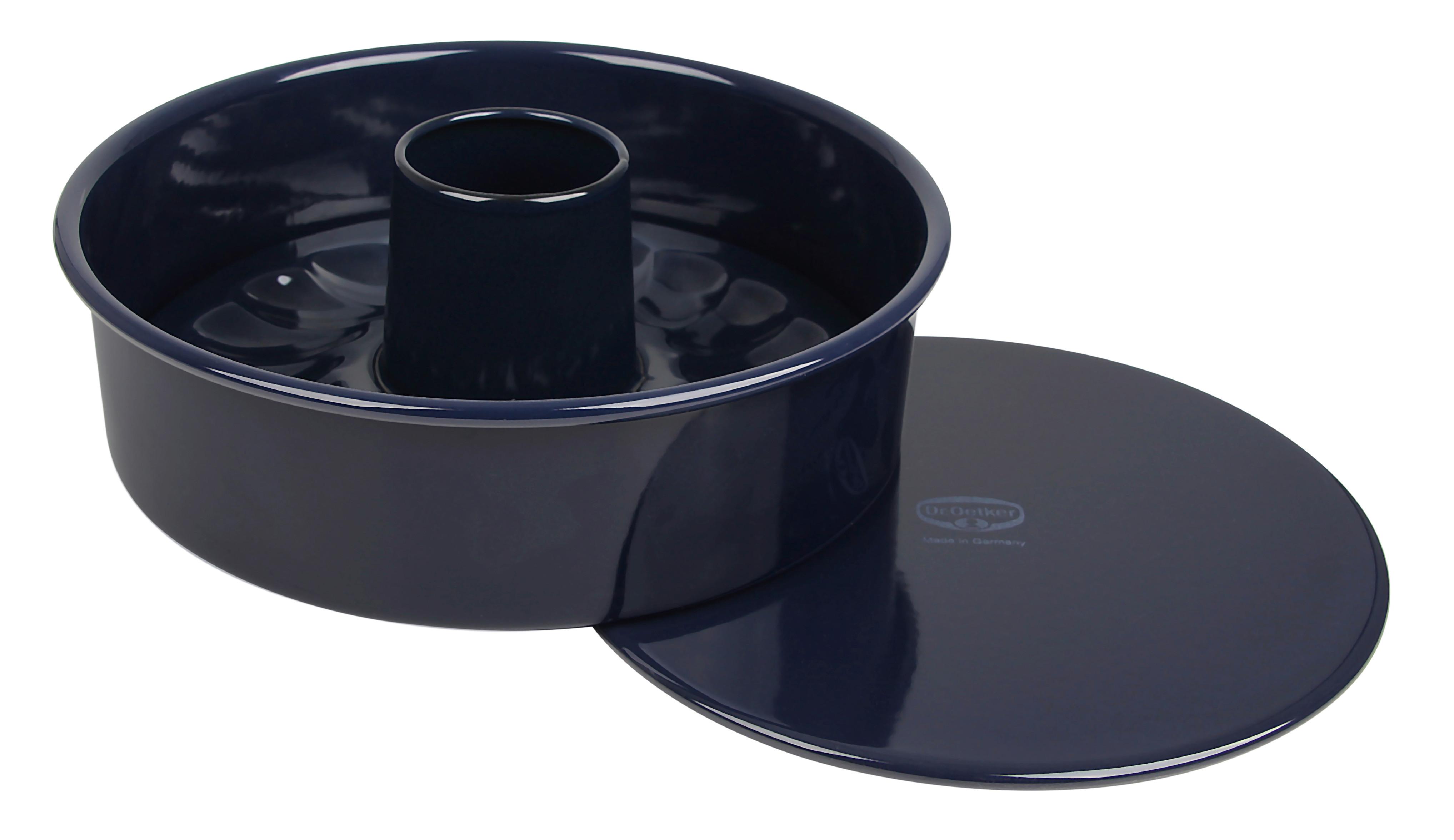 Backform Rund Back-Liebe Emaille D: ca. 26 cm aus Stahl - Blau, Basics, Metall (26/7,5cm) - Dr.Oetker