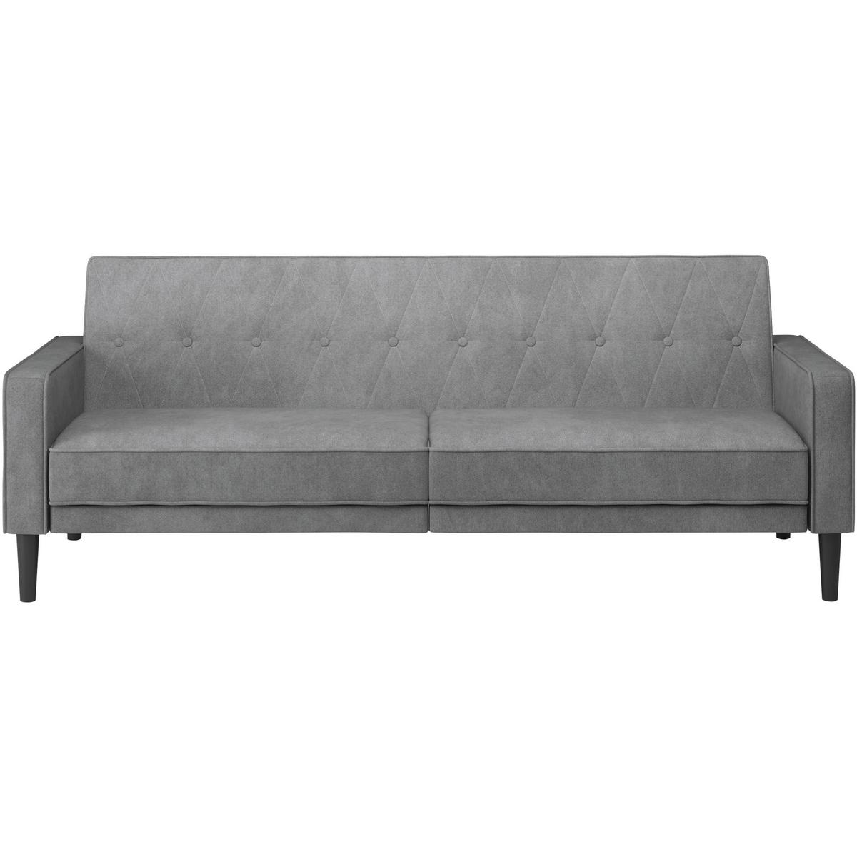 Schlafsofa Aarhus Anthrazit, mit Schlaffunktion - Anthrazit/Braun, Basics, Textil (213/81/86cm) - Livetastic