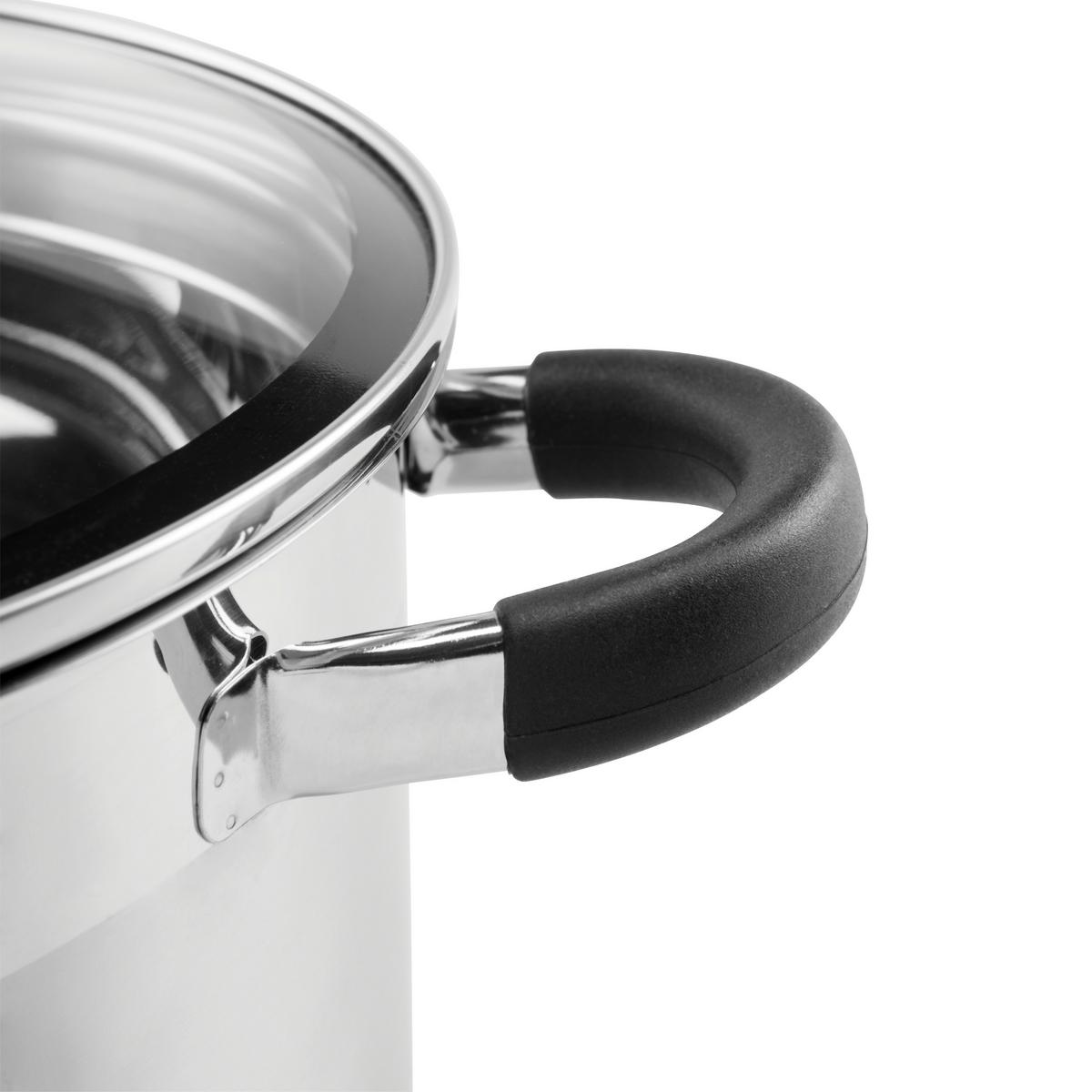 Kochtopfset Oswald 9-Tlg. Edelstahl Induktion - Klar/Edelstahlfarben, MODERN, Glas/Metall - James Wood