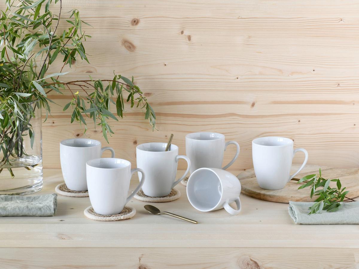 Kaffeebecherset Luna 6--Teilig., Weiß - Weiß, Basics, Keramik - Creatable