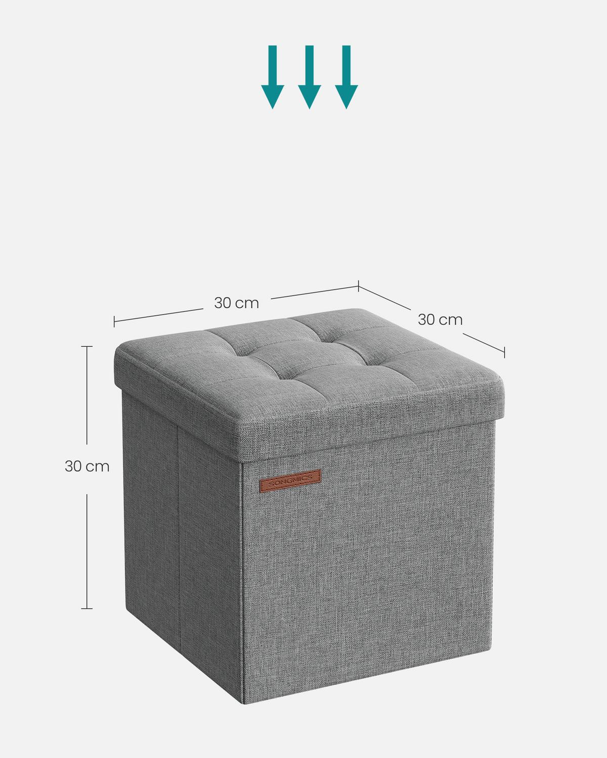 Sitzbox Hellgrau B: 30cm - Hellgrau, Basics, Holzwerkstoff/Textil (30/30/30cm)