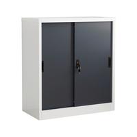 Aktenschrank Malivo Weiß/Anthrazit B: 80cm - Anthrazit/Weiß, KONVENTIONELL, Metall (80/90/40cm) - MID.YOU