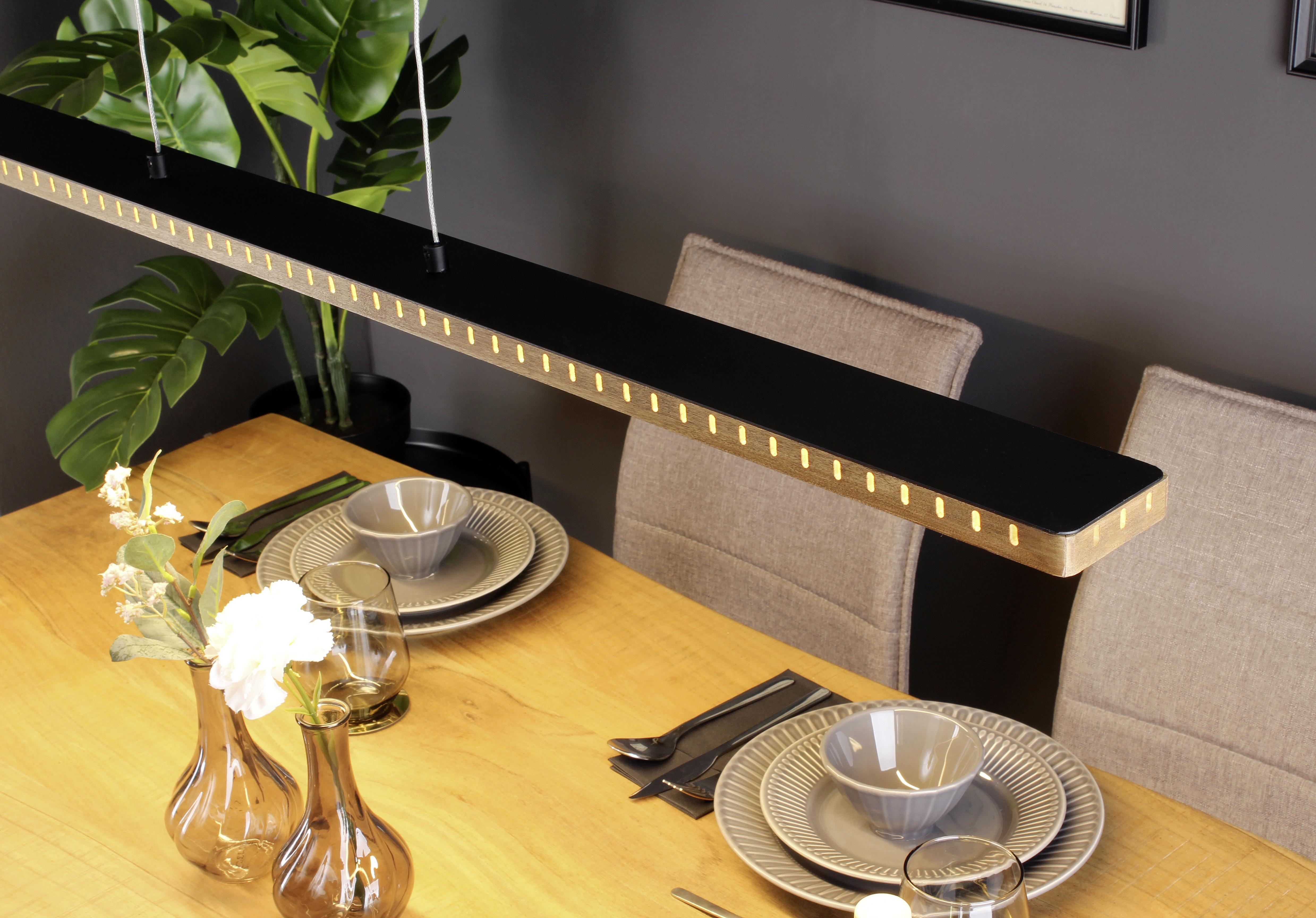 LED-Hängeleuchte Wo Solaris H: 120 cm 1-Flammig dimmbar - Weiß, Design, Holz/Kunststoff (120/12/120cm)