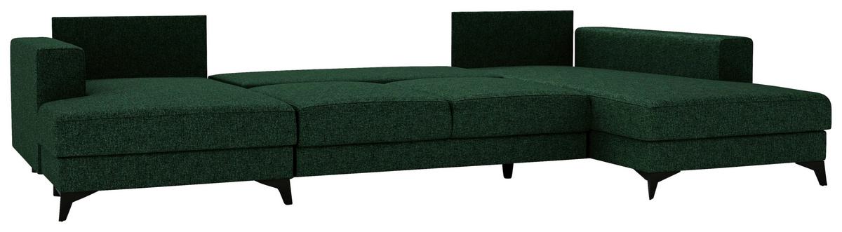 Harvey Grün U: 156x339x190 Cm - Schwarz/Grün, Design, Textil (156/339/190cm) - Livetastic