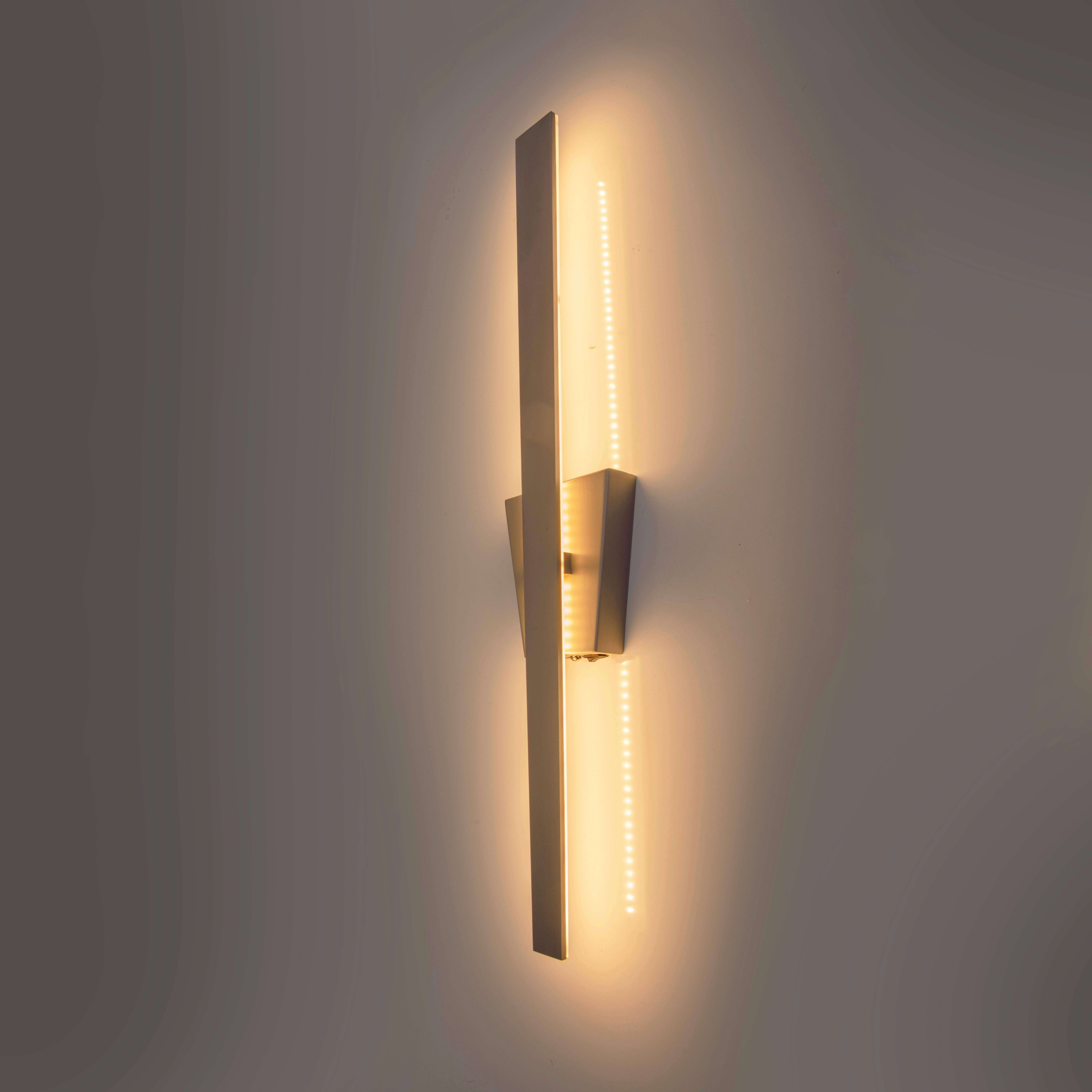 Wandleuchte Trevor - Silberfarben, Basics, Metall (62cm) - Näve
